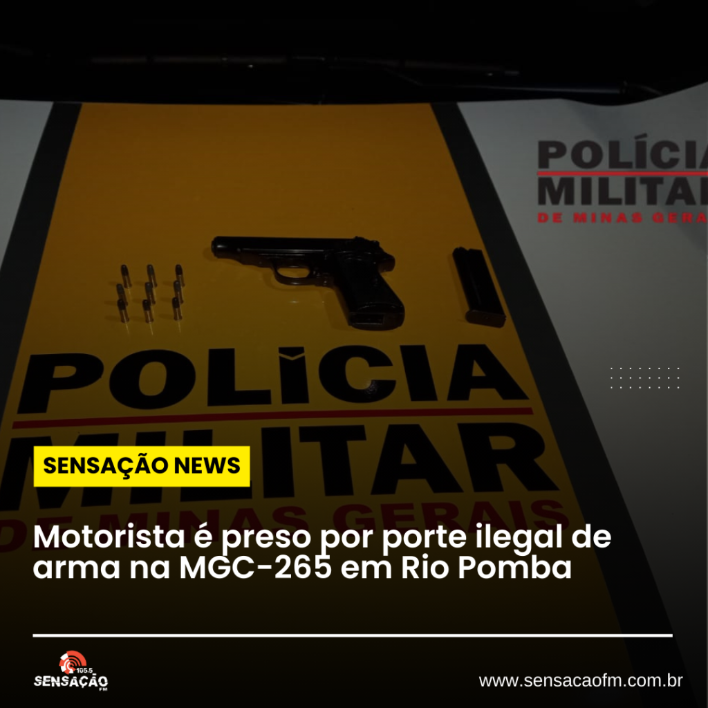 Motorista é preso por porte ilegal de arma na MGC-265 em Rio Pomba